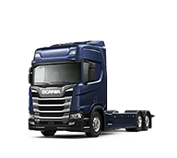 Blauw Scania R450 chassis zonder opbouw